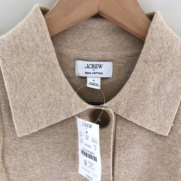 NWT J.Crew Factory Striped Collared Sweater-jacket - Picture 2 of 4